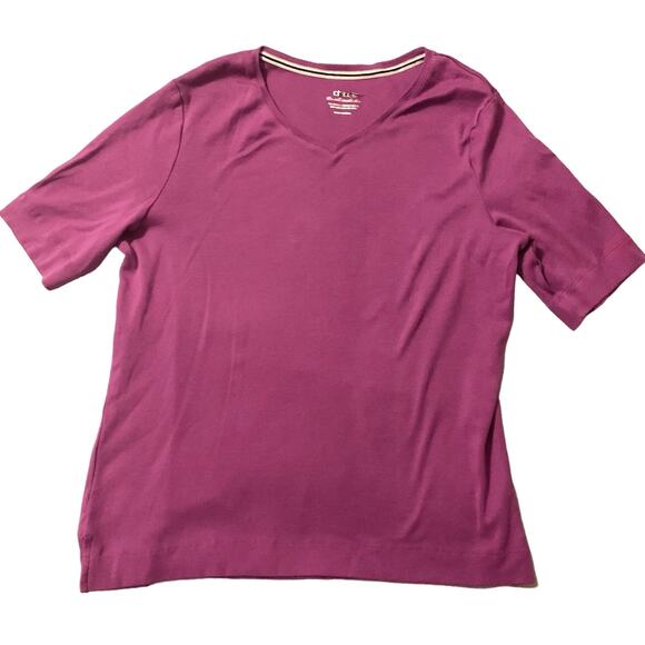 Chico's Ultimate Tee Fuchsia Purple T-Shirt Sz 2 (US Large) V-Neck Supima Cotton - Picture 1 of 14